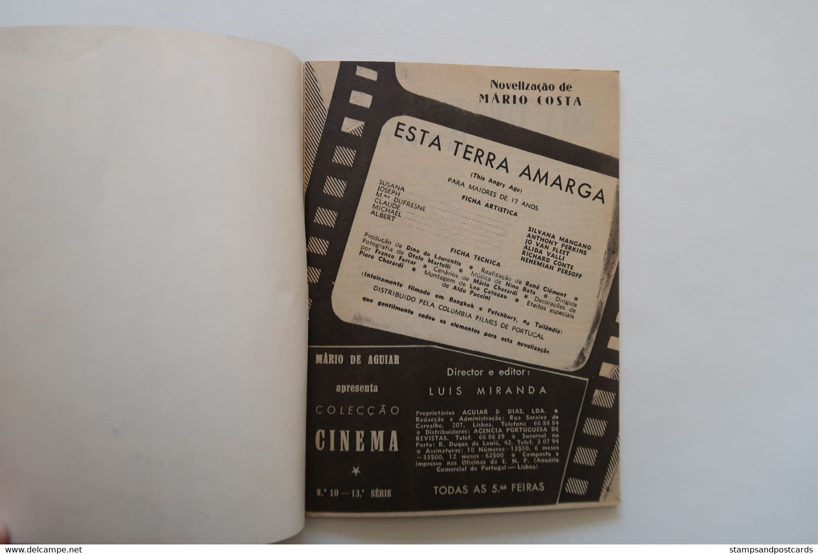 Portugal Revue Cinéma Movies Mag 1957 This Angry Age Silvana Mangano Anthony Perkins Dir. René Clément Pierre Vaneck - Cine & Televisión