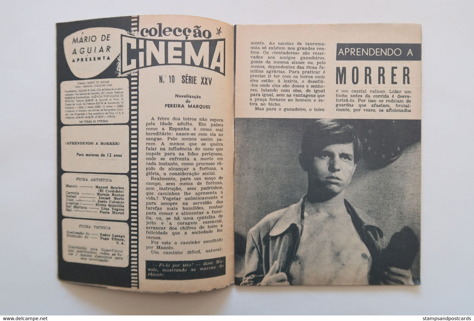 Portugal Revue Cinéma Movies Mag 1962 Aprendiendo A Morir Manuel Benítez 'El Cordobés' Espagne España Spain Badaró - Cinema & Televisione