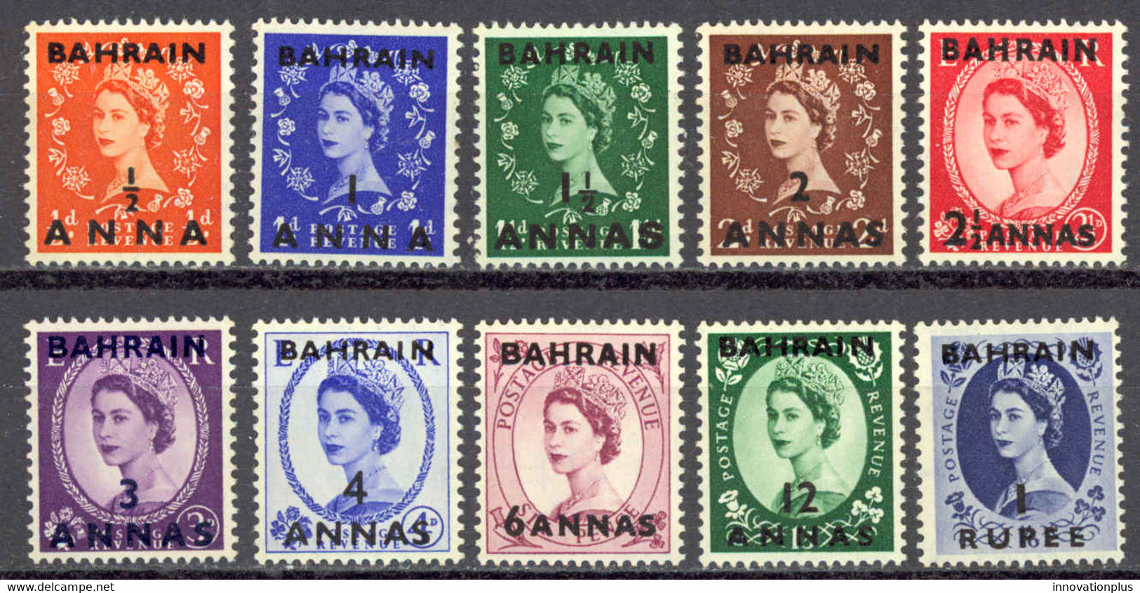 Bahrain Sc# 81-90 MH 1952-1954 Overprints - Bahrein (...-1965)