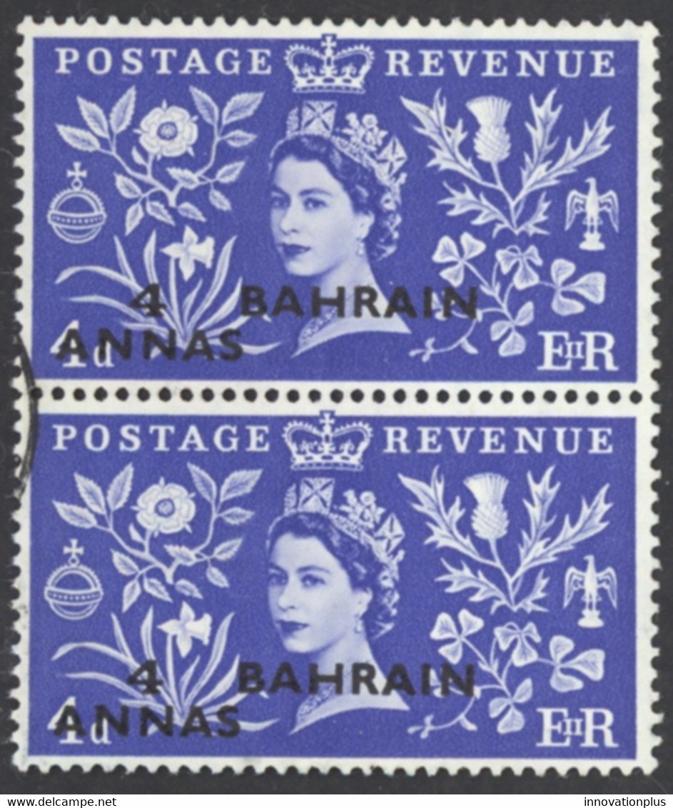 Bahrain Sc# 93 Used Pair 1953 Overprints - Bahrein (...-1965)