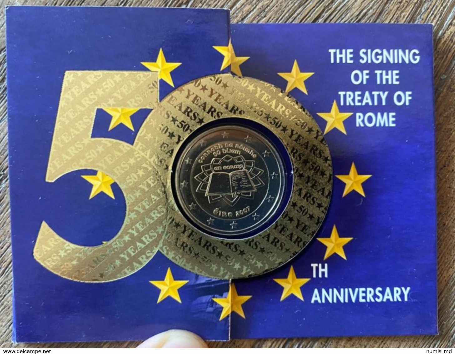 IRLANDE 2007 2 € "Traité De Rome" BU En Coincard Officielle - Irlanda