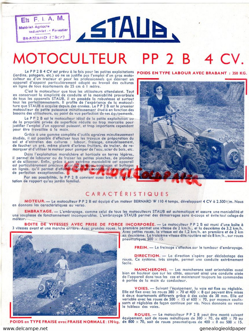 60-SENLIS- PROSPECTUS PUBLICITE ETS. LAW -LE BLOC LAW-MACHINE AGRICOLE -MOTOCULTEUR PP 2 B 4 CV -AGRICULTURE - Landwirtschaft