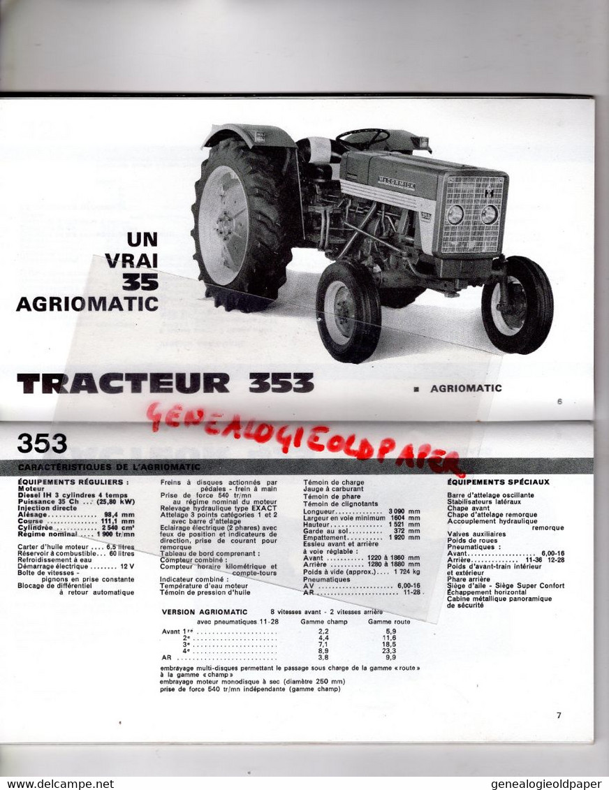 59- CROIX-60-MONTATAIRE-52-ST SAINT DIZIER-PARIS- RARE CATALOGUE TRACTEUR TRACTEURS HARVESTER 1969-MOISSON AGRICULTURE - Landbouw