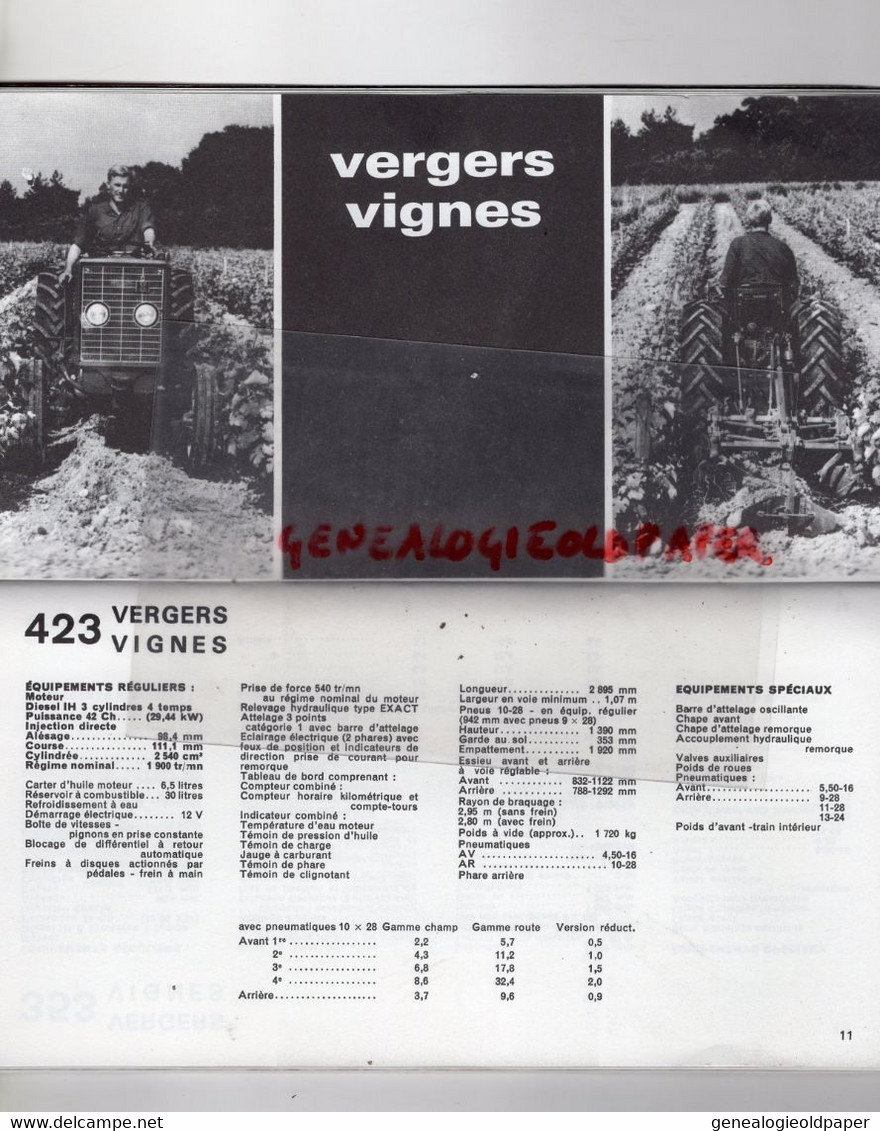 59- CROIX-60-MONTATAIRE-52-ST SAINT DIZIER-PARIS- RARE CATALOGUE TRACTEUR TRACTEURS HARVESTER 1969-MOISSON AGRICULTURE