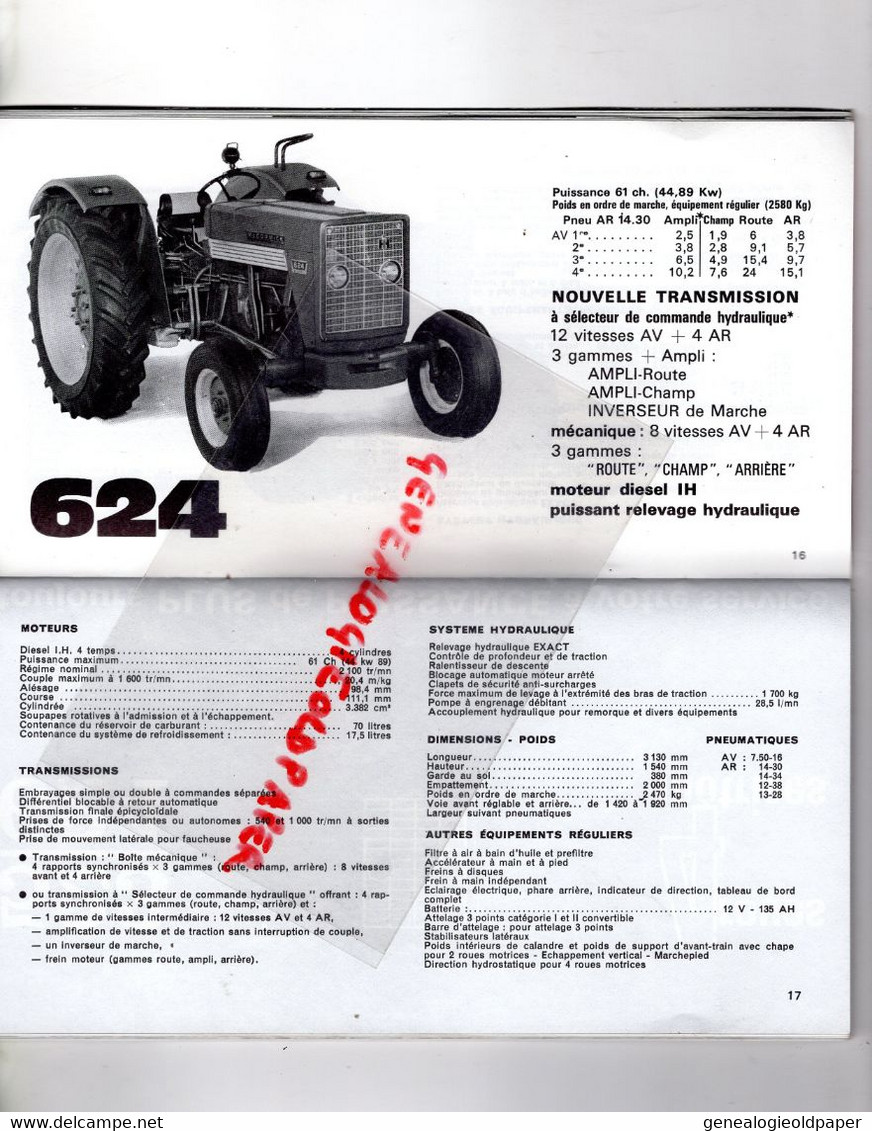 59- CROIX-60-MONTATAIRE-52-ST SAINT DIZIER-PARIS- RARE CATALOGUE TRACTEUR TRACTEURS HARVESTER 1969-MOISSON AGRICULTURE