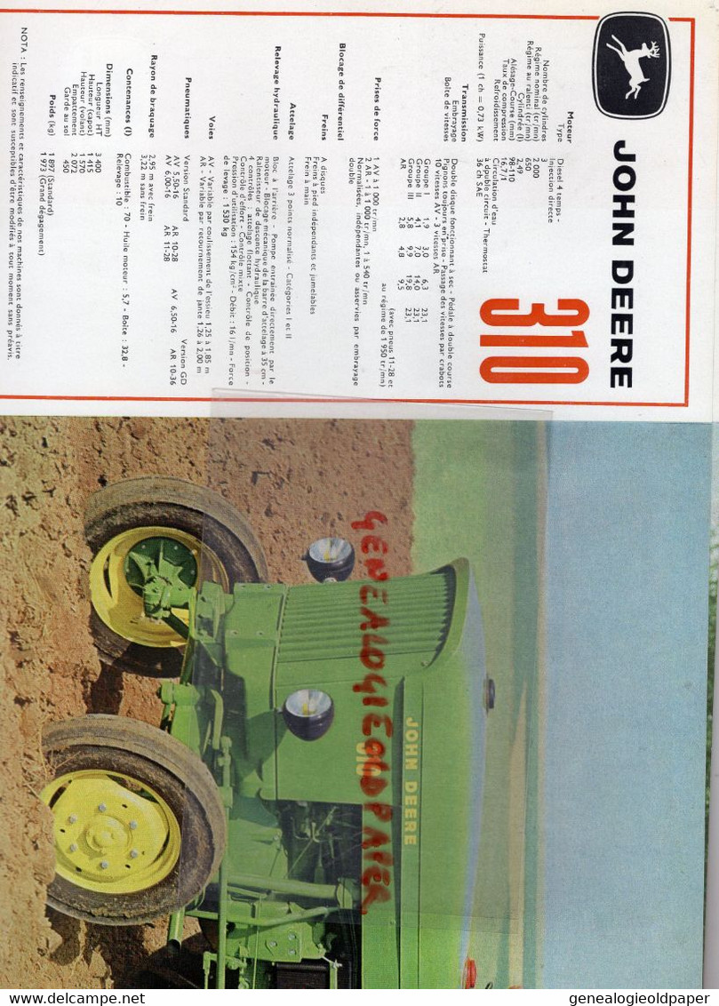 45- FLEURY LES AUBRAIS-RARE CATALOGUE JOHN DEERE- TRACTEURS  TRACTEUR DE 28 A 143 CH-AGRICULTURE-MACHINE AGRICOLE - Agricoltura