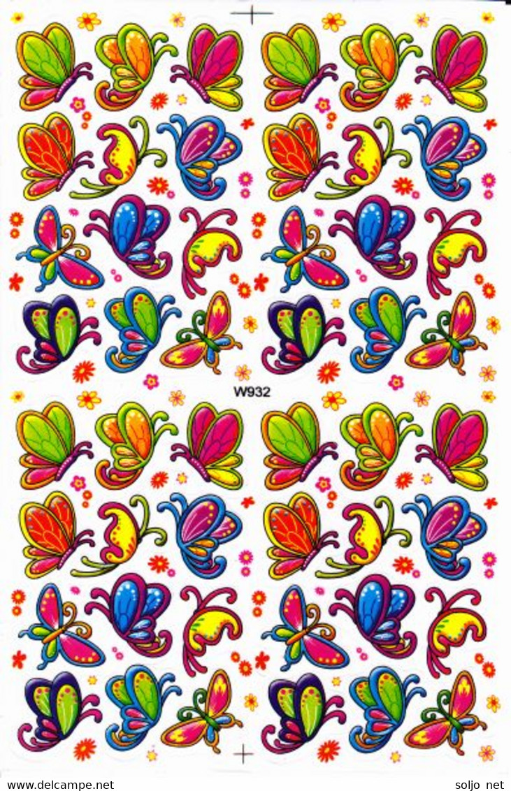 Schmetterling Insekten Tiere Aufkleber / Butterfly Sticker A4 1 Bogen 27 X 18 Cm ST005 - Scrapbooking