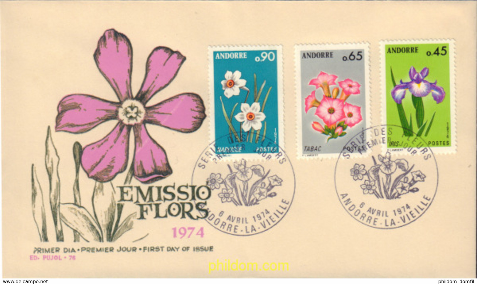 392696 MNH ANDORRA. Admón Francesa 1974 FLORES DE LOS VALLES DE ANDORRA - Sammlungen