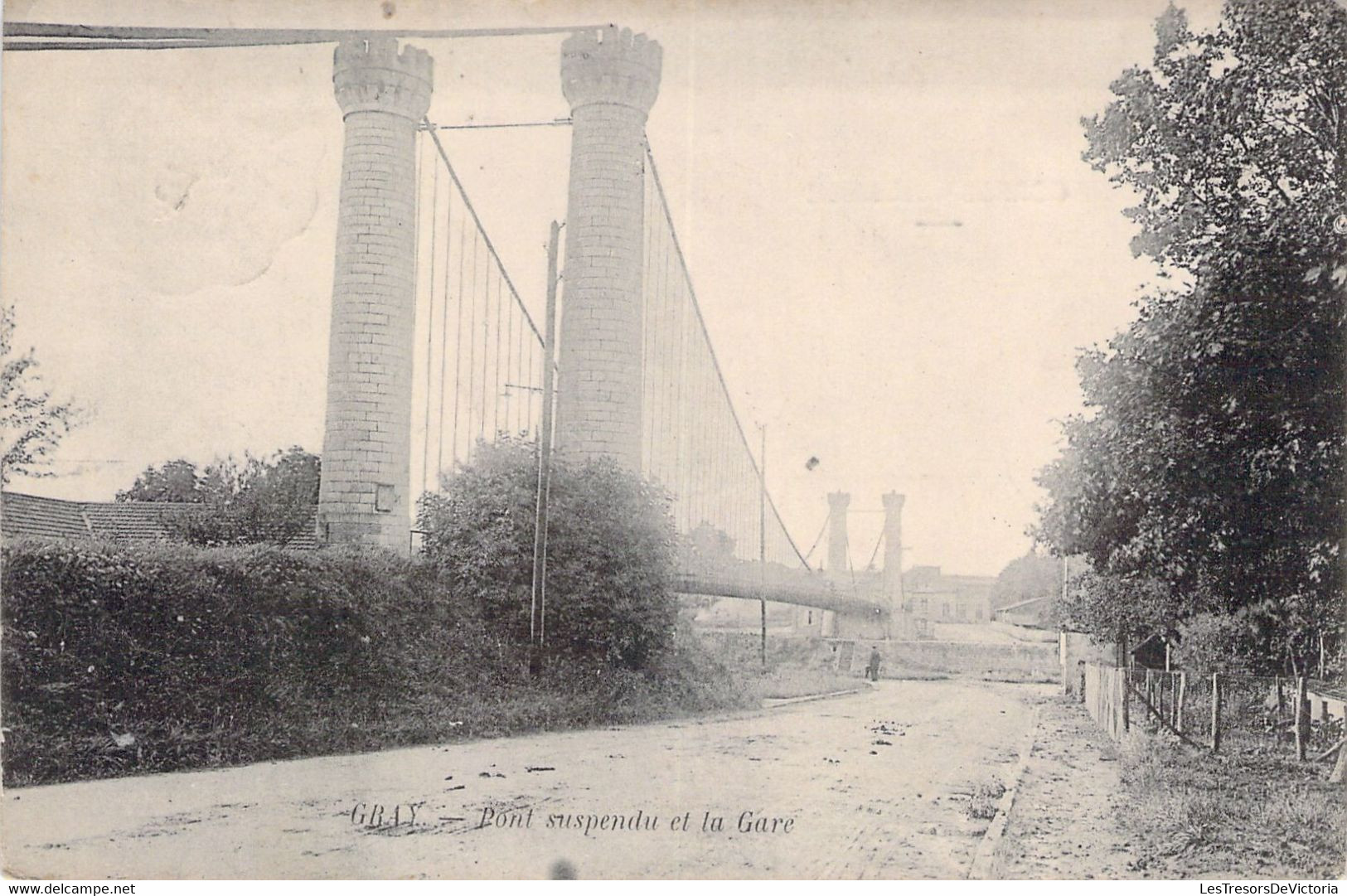 FRANCE - 70 - GRAY - Pont Suspendu De La Gare  - Carte Postale Ancienne - Gray