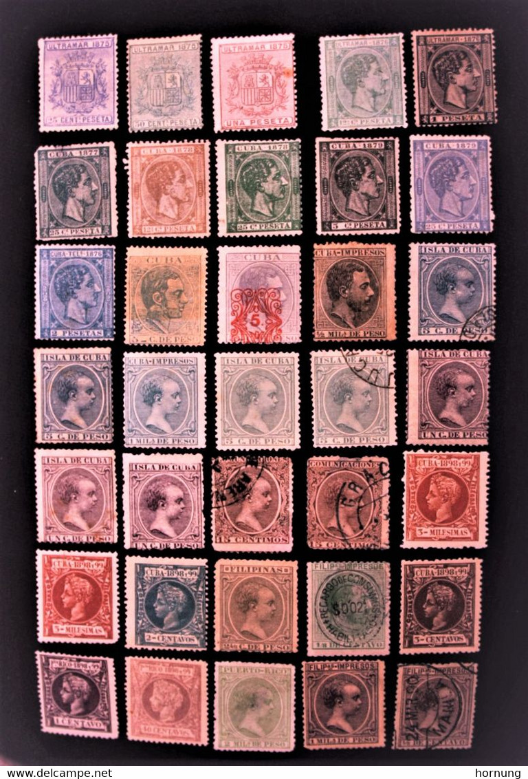 Spain Colonies (1874-1898 ), King Alfons XIII,  Collection-LOT, 70 % MNH. - Prefilatelia