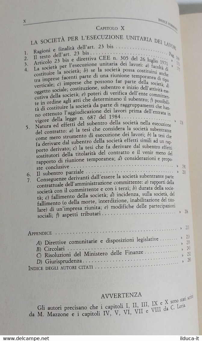 I112642 Mazzone / Loria - Le Associazioni Temporanee Di Imprese -Jandi Sapi 1985 - Gesellschaft Und Politik