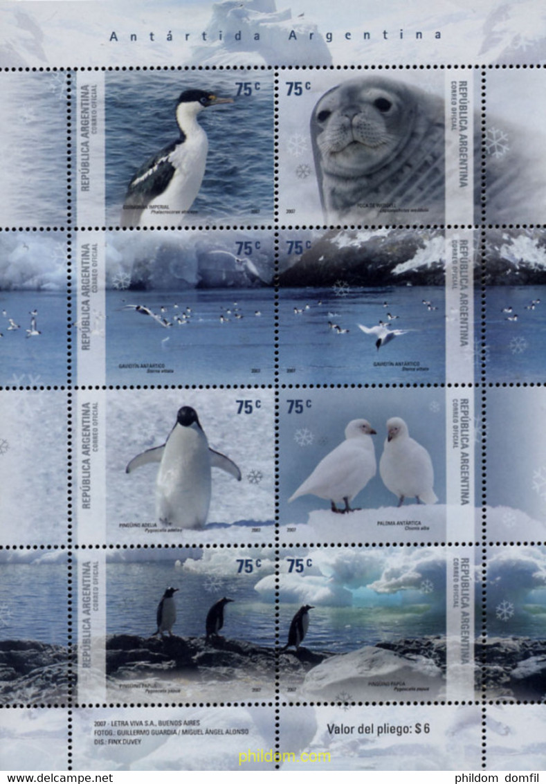 228618 MNH ARGENTINA 2007 FAUNA DE LA ANTARTICA ARGENTINA - Gebruikt