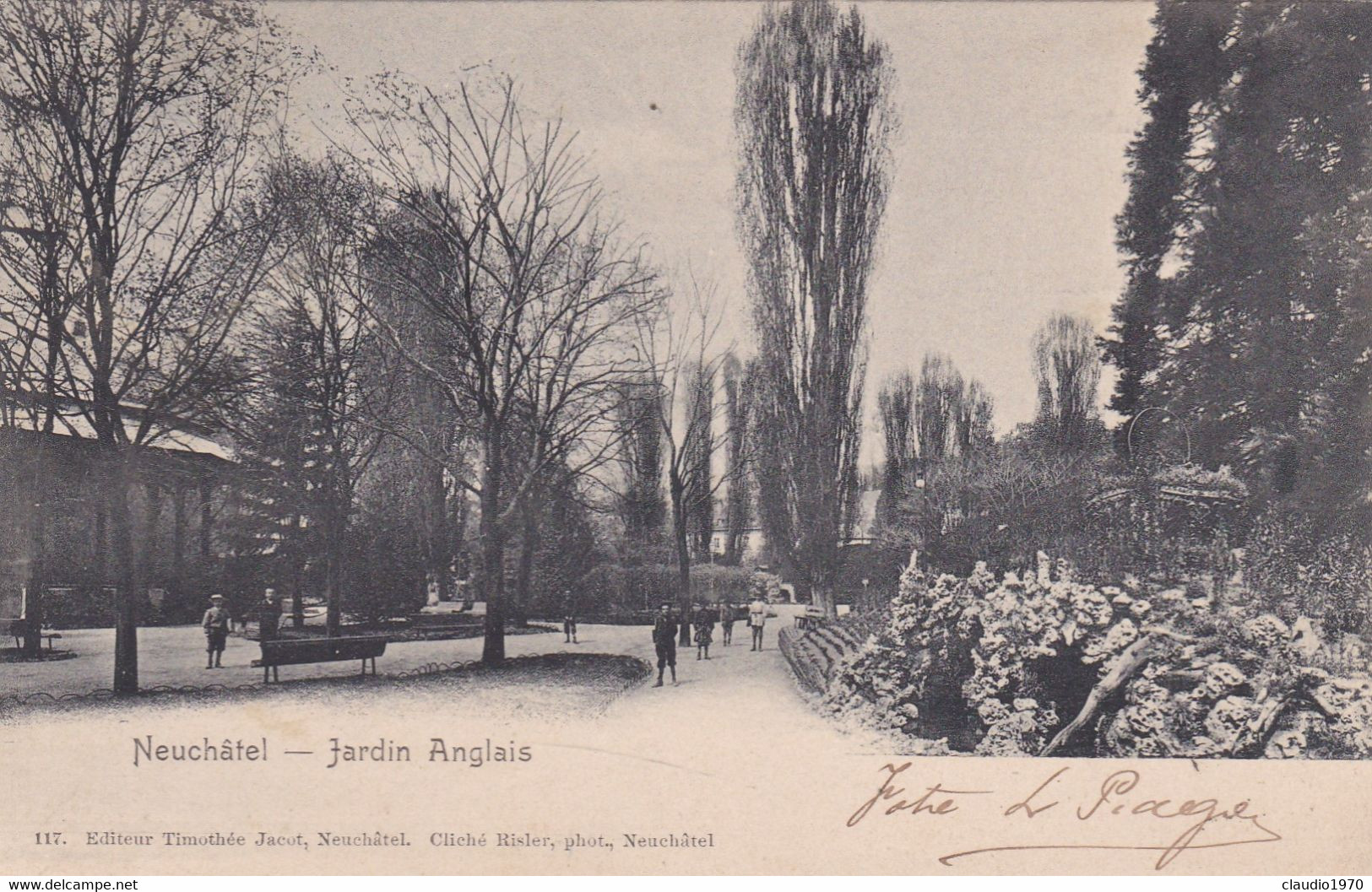 SVIZZERA - CARTOLINA - NEUCHàTEL - JARDIN ANGLAIS - VIAGGIATA PER BUTTES - 1903 - Buttes 