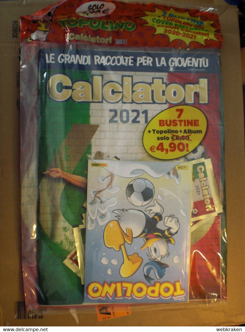 BLISTER INTONSO CON ALBUM CALCIATORI 2021 PANINI E LIBRETTO DI TOPOLINO +  BUSTINE DI FIGURINE - Humour