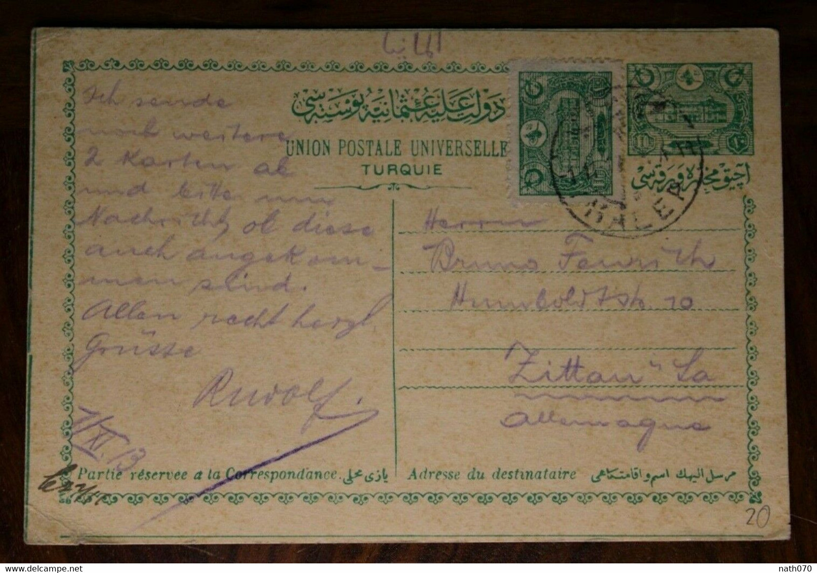1910's Alep Syrie Germany Turquie Turkey Cover Empire Ottoman Halep Levant - Briefe U. Dokumente