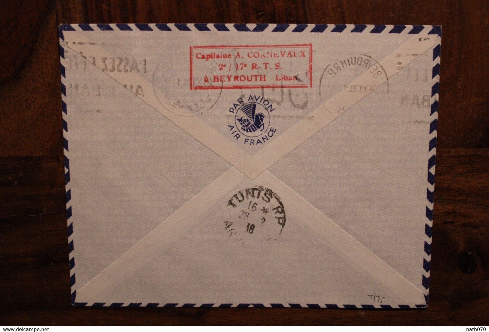 1938 Liban France Marseille Damas Syrie 1er Vol France Air Mail Cover Lebanon 1st Flight Via Tunisie - Lettres & Documents