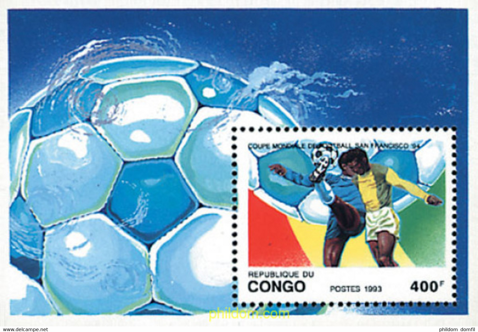 69576 MNH CONGO 1993 COPA DEL MUNDO DE FUTBOL. USA-94 - FDC