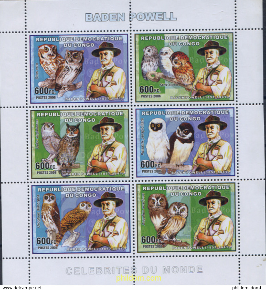 228569 MNH CONGO. República Democrática 2006 ESCULTISMO Y AVES - Oblitérés