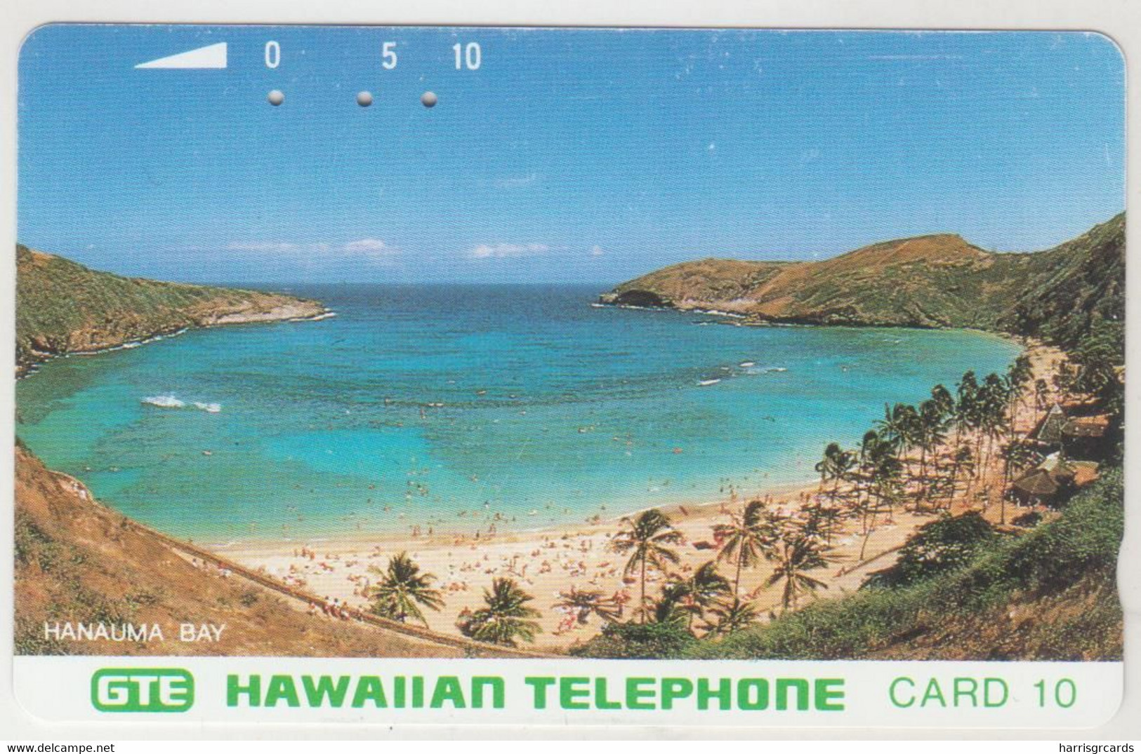 HAWAII (Tamura)- Hanauma Bay , Green Letters (Bronze Back), 10 U, Tirage 10.000 ,used - Hawaii