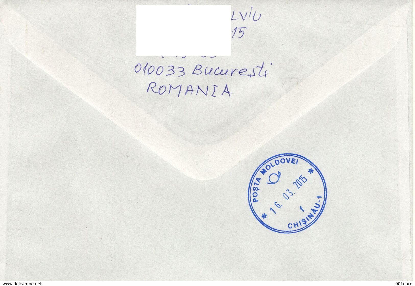 ROMANIA 2015: EUROPA - VISIT ROMANIA On REGISTERED Cover Circulated To Moldova Republic - Registered Shipping! - Lettres & Documents