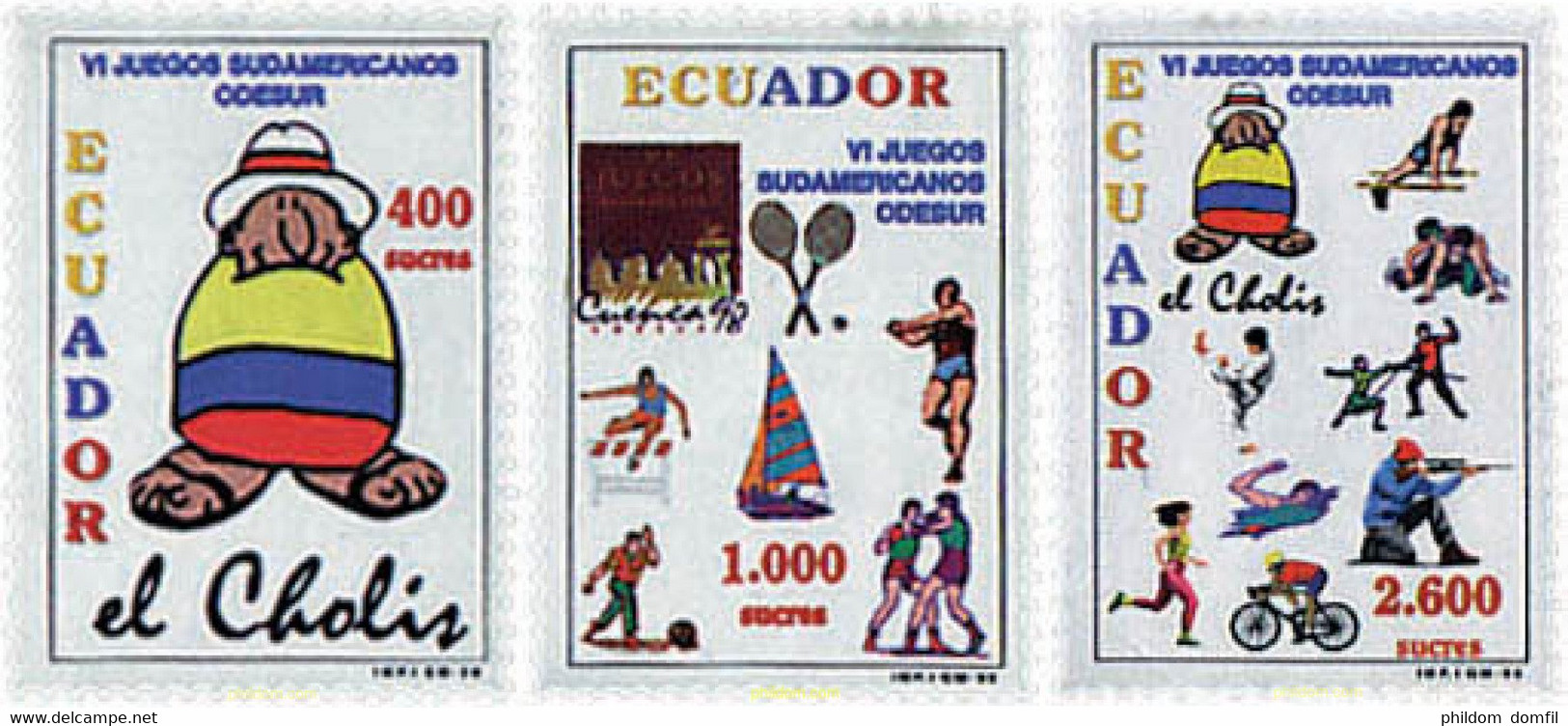 86641 MNH ECUADOR 1998 6 JUEGOS SUDAMERICANOS ODESUR - Judo