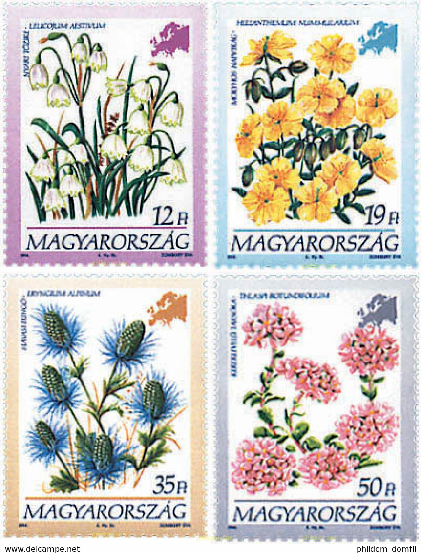 89653 MNH HUNGRIA 1994 FLORES EUROPEAS - Used Stamps