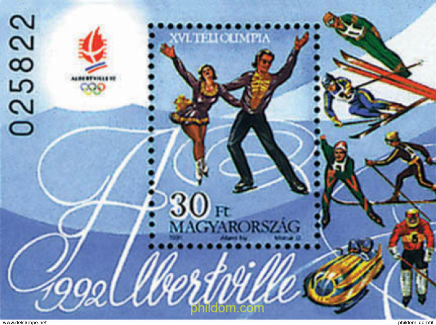 70961 MNH HUNGRIA 1991 16 JUEGOS OLIMPICOS INVIERNO ALBERTVILLE 1992 - Gebraucht