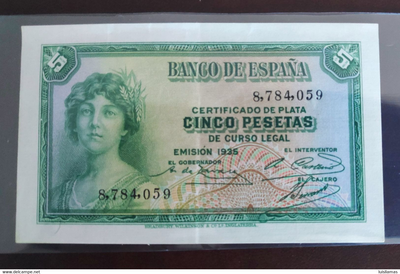 España 1935  Billete De 5 Pesetas, Sin Serie, EBC+ - 5 Pesetas