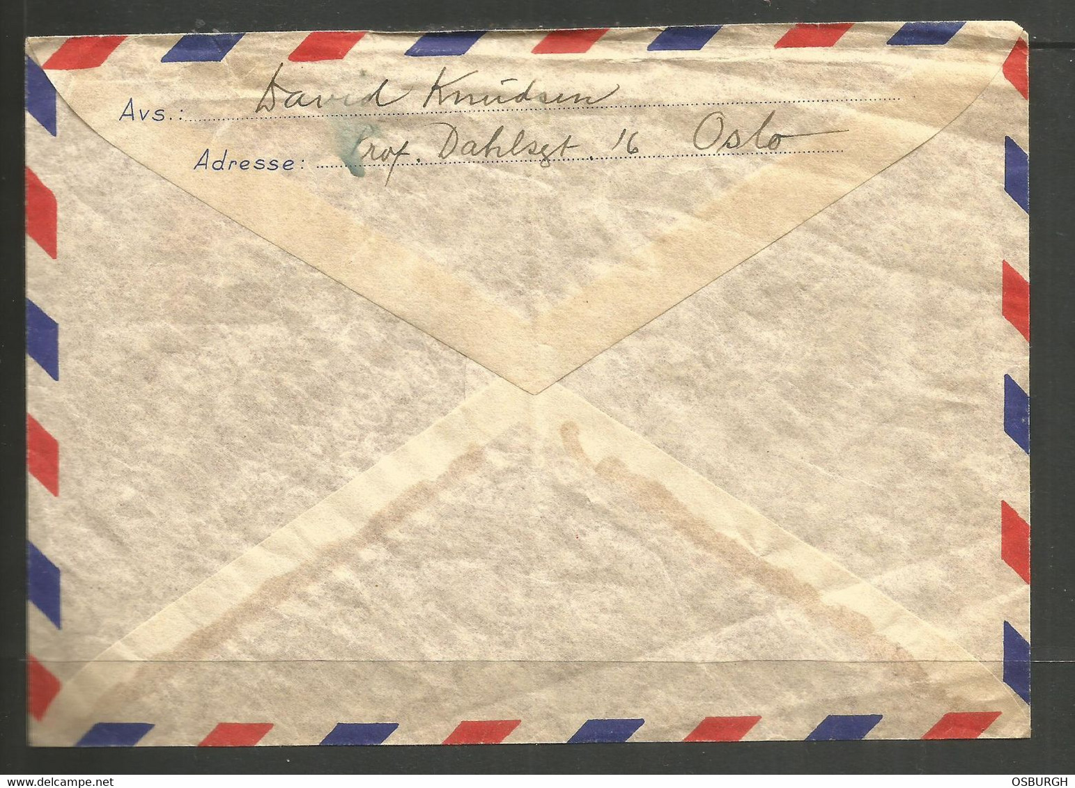 NORWAY. 1947. AIR MAIL COVER. VIKERSUND TO SOUTHPORT CONNECTICUT - Storia Postale