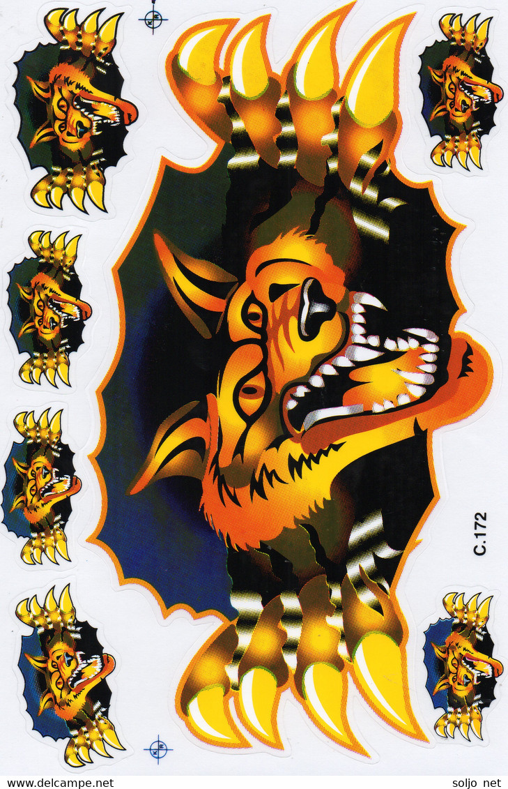 Wolf Tiere Aufkleber / Dog Animal Sticker A4 1 Bogen 27 X 18 Cm ST361 - Scrapbooking
