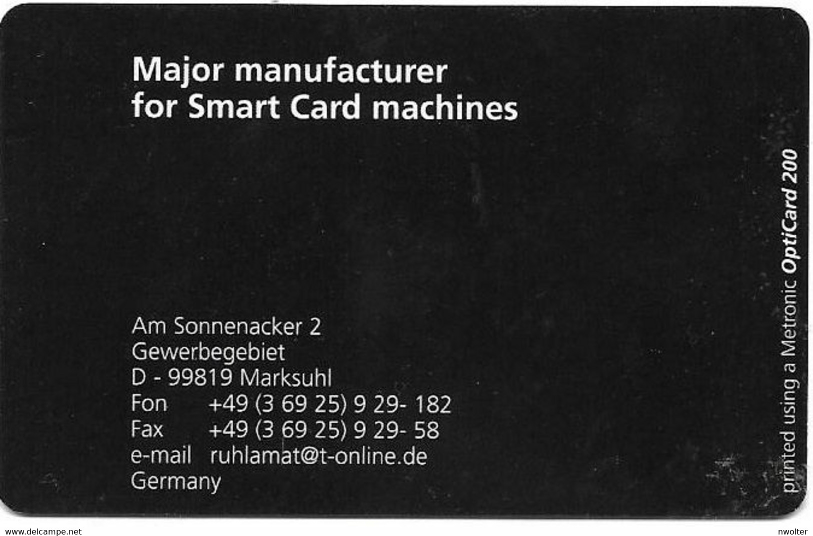 @+ Carte à Puce Ruhlamat - Machine - Exhibition Cards
