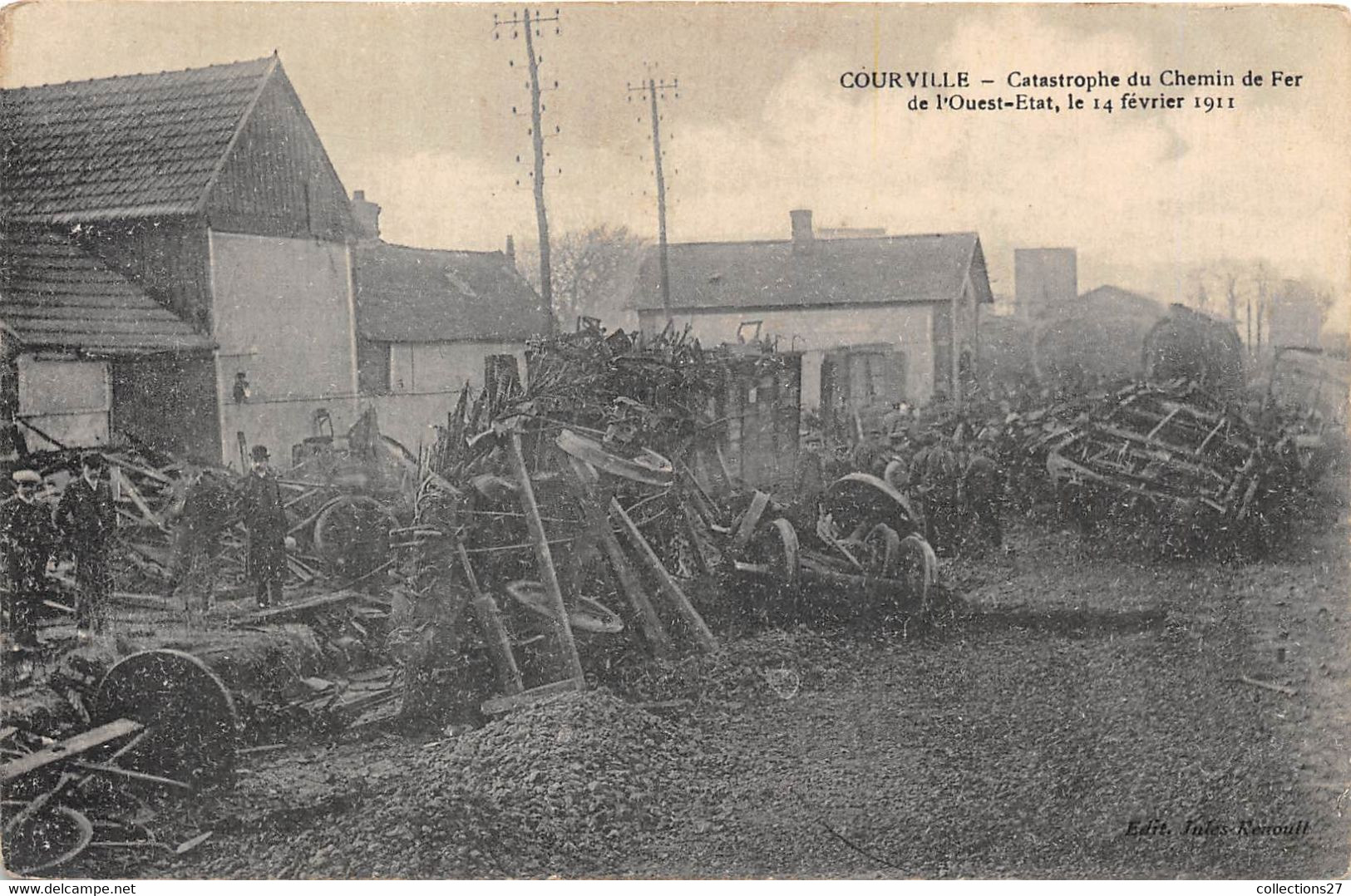 28-COURTALAIN- CATASTROPHE DU CHEMIN DE FER DE L'OUEST-ETAT LE 14 FEVRIER 1911 - Courville