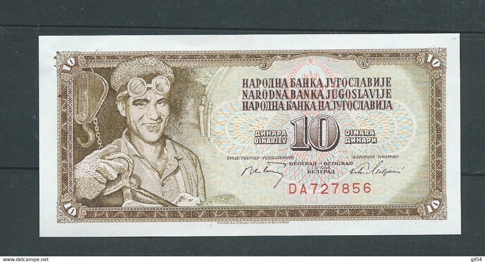 Yougoslavie - 10 Dinars - 1968 NEUF Sauf 2 Trous D'agraphe - DA727856  LAURA 9606 - Yugoslavia