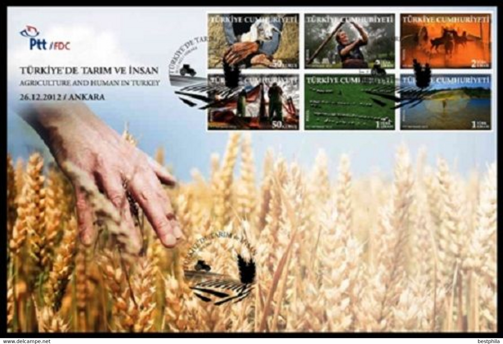 Turkey, Türkei - 2012 - Agriculture And Human In Turkey /// First Day Cover & FDC - Brieven En Documenten