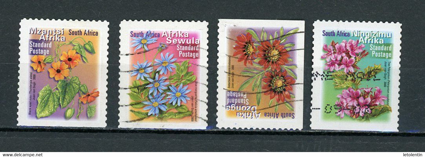 AFRIQUE DU SUD : FLORE - N° Yvert 1164b+1168b+1168Ab+1168Db Obli. (CADRE DE PHOSPHO) - Used Stamps