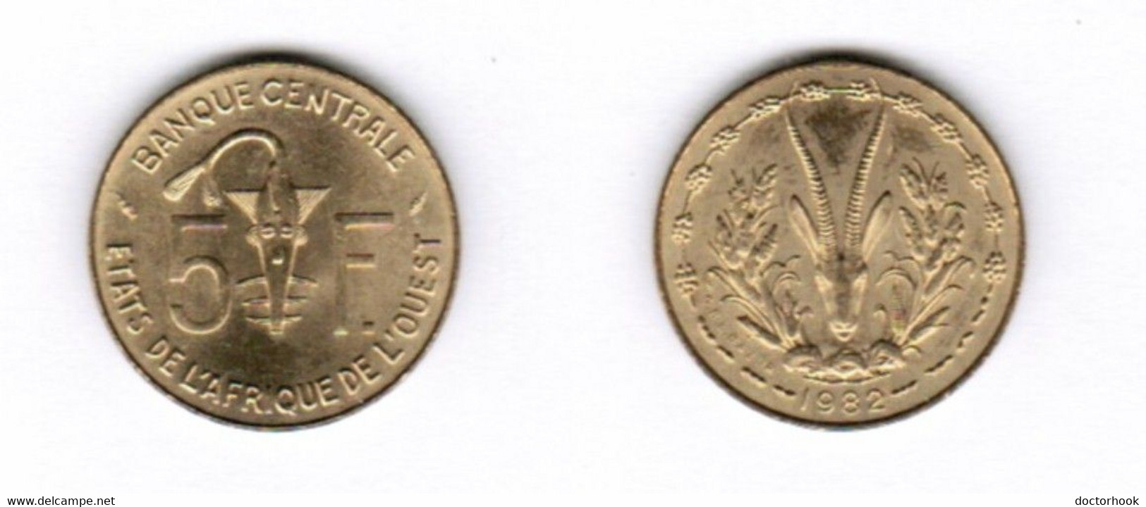 FRENCH WEST AFRICA   5 FRANCS 1982 (KM # 2a) #7011 - Afrique Occidentale Française