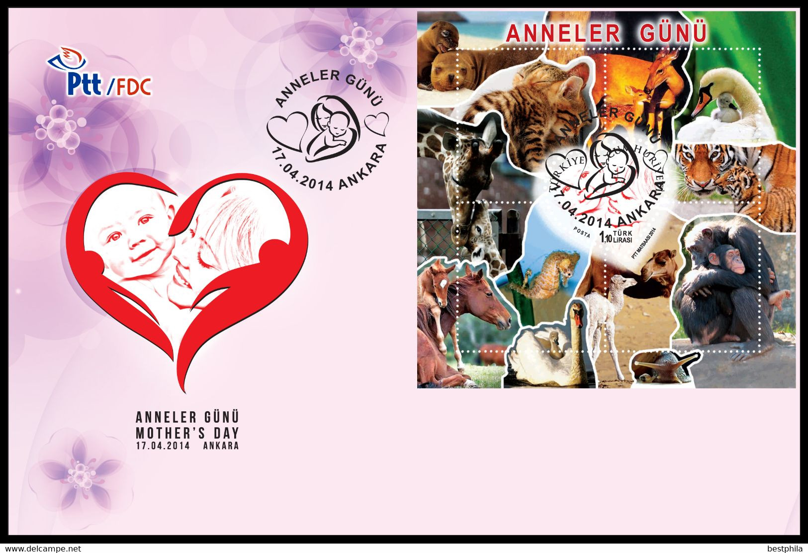 Turkey, Türkei - 2014 - Mother"s Day /// First Day Cover & FDC - Brieven En Documenten