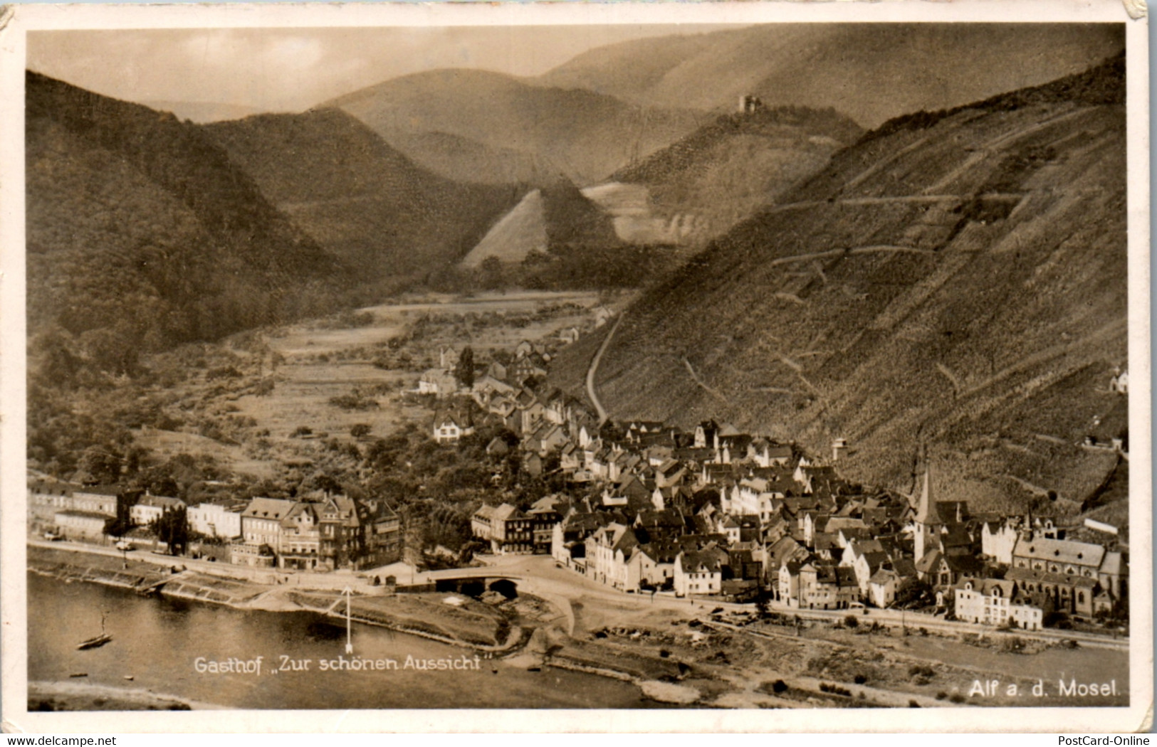 42948 - Deutschland - Alf , Mosel , Gasthof Zur Schönen Aussicht - Gelaufen 1951 - Alf-Bullay