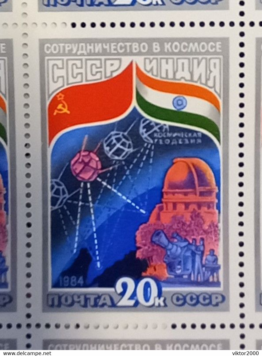 RUSSIA MNH (**)1984 Soviet-Indian Space Flight   Mi 5371'73 - Full Sheets