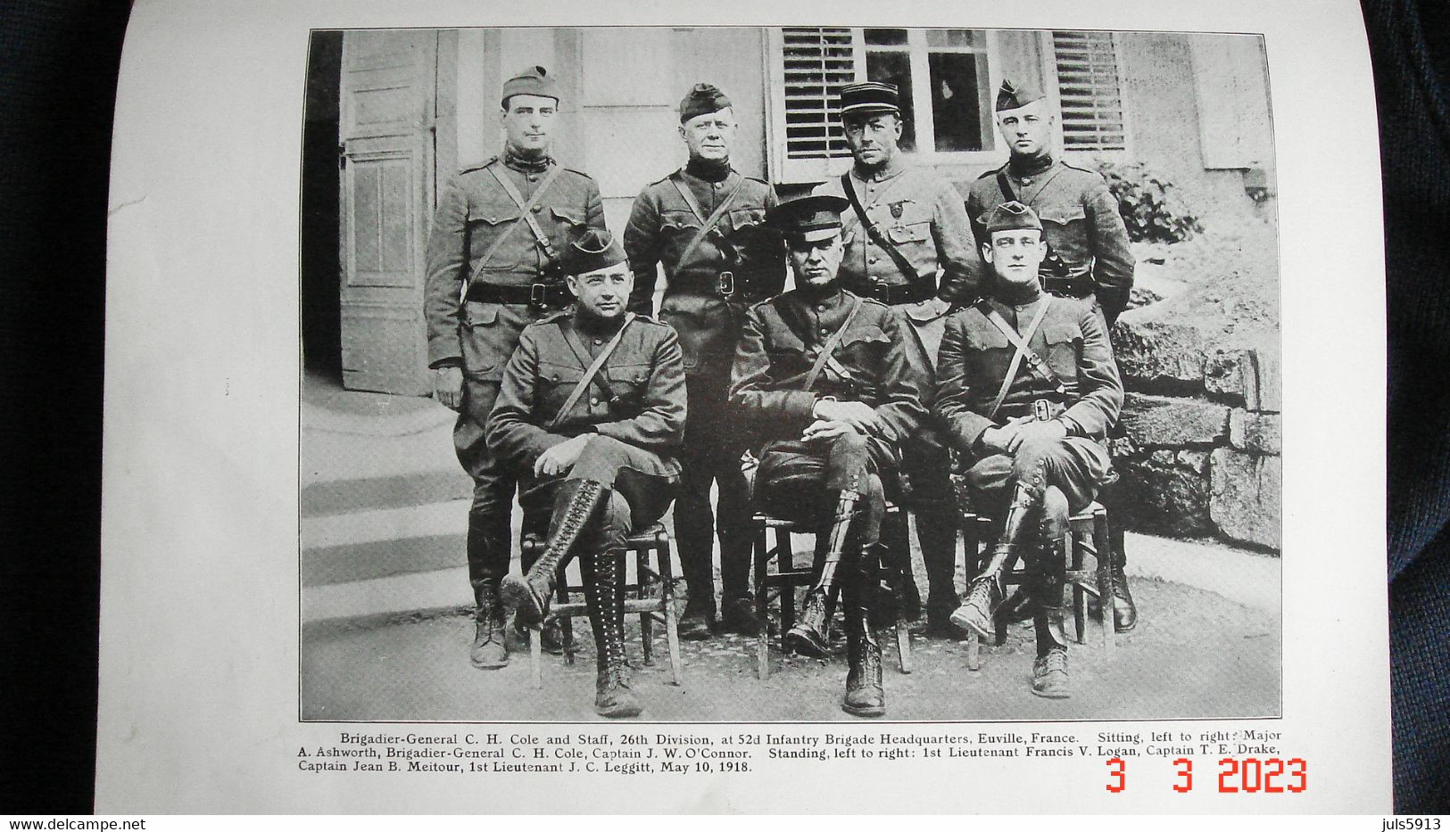 Livre "Pictorial History of the 26th Division" Américaine en France WW1 attribué a un soldat Américain Linwood C. JEWETT