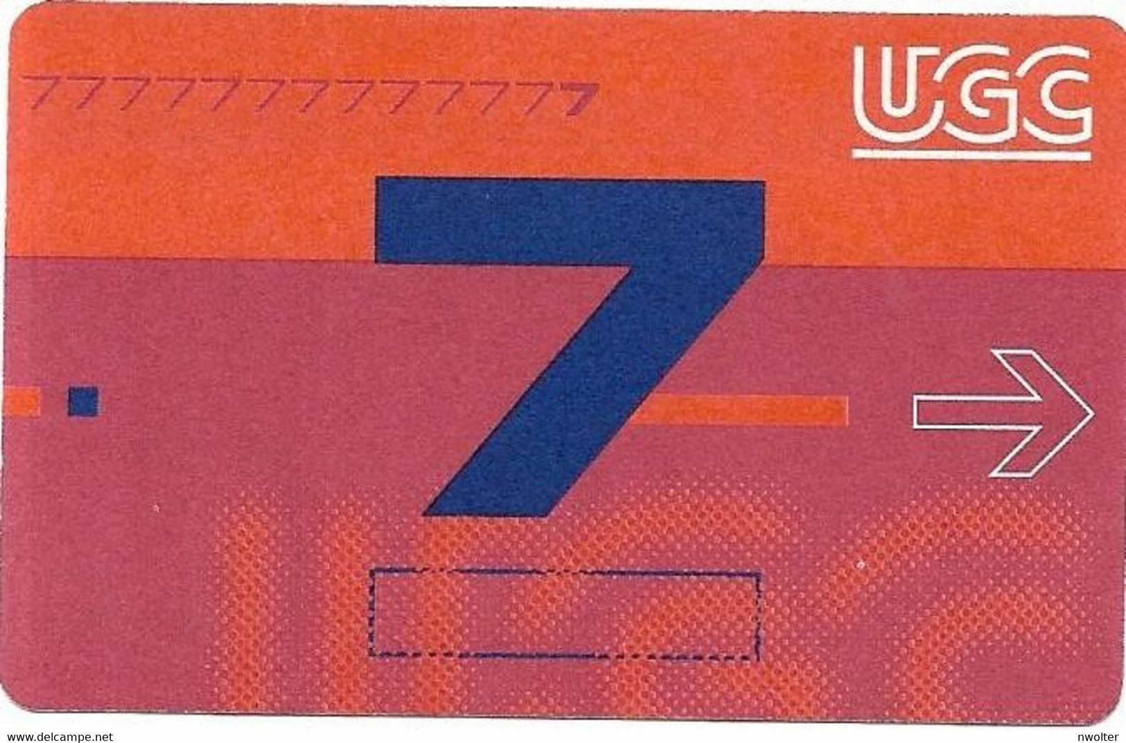 @+ Carte Cinema UGC : 7 Jours Rouge - 2004 - Verso S Epais - France - Movie Cards