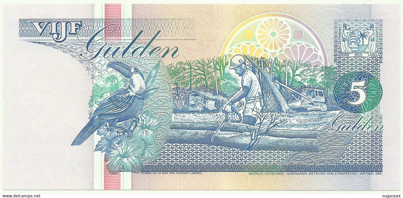 Suriname - 5 Gulden - 9 Juli 1991 - Pick 136.a - Unc. - Serie AA - Surinam