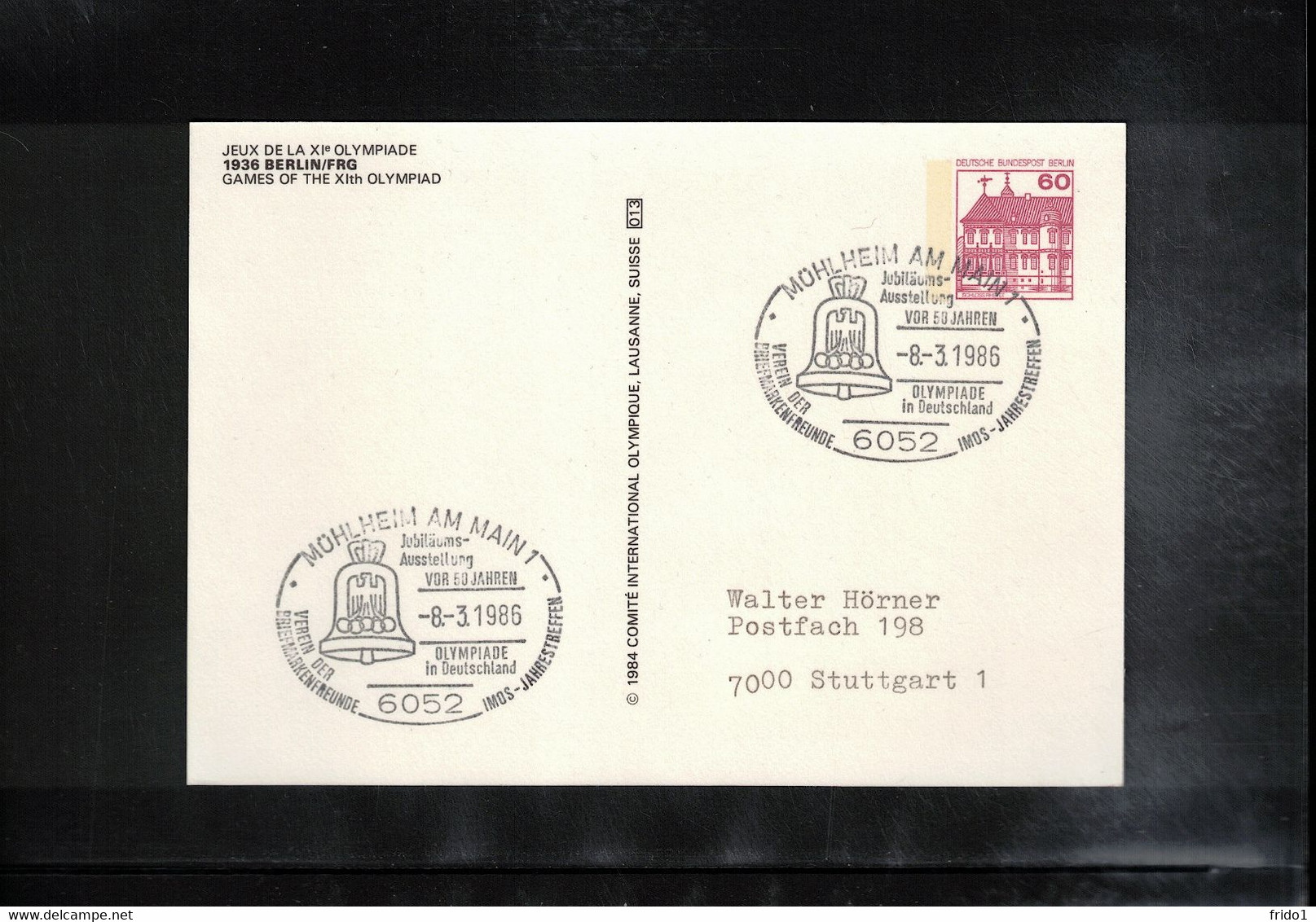 Germany / Deutschland 1986 50th Anniversary Of The Olympic Games In Berlin - Philatelic Exhibition - Estate 1936: Berlino