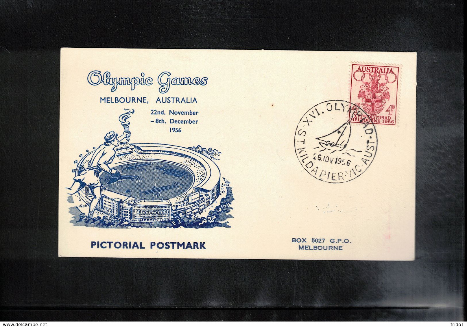 Australia 1956 Olympic Games Melbourne - St. Kilda Pier - Sailing Interesting Postcard - Ete 1956: Melbourne