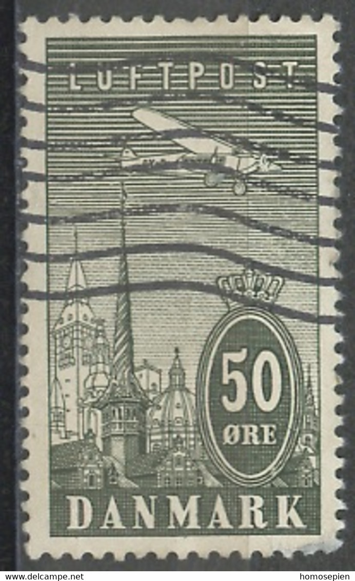 Danemark - Dänemark - Denmark Poste Aérienne 1934 Y&T N°PA9 - Michel N°F220 (o) - 50ö Avion Survolant Copenhague - Luftpost