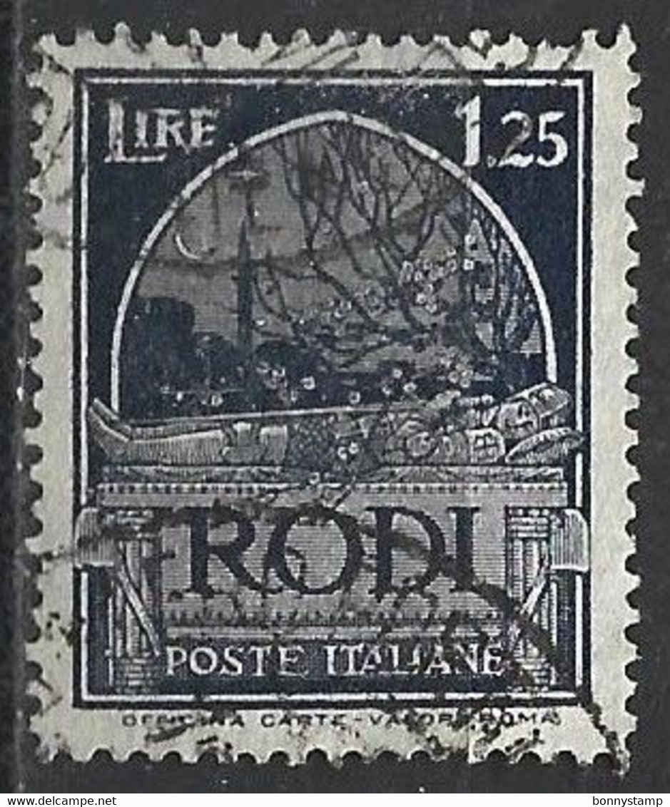 Rodi, 1932 - 1,25 Lire, Azzurro - Nr.62 Usato° - Aegean (Rodi)