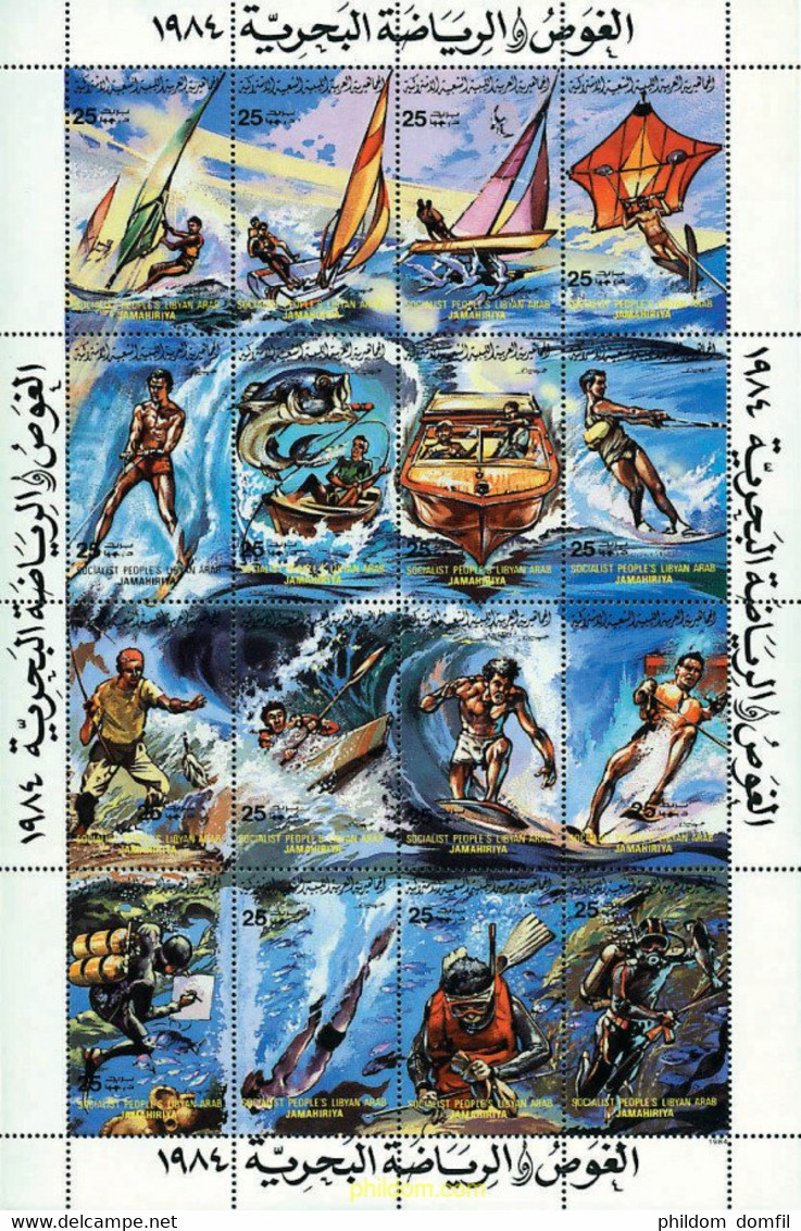 48246 MNH LIBIA 1984 DEPORTES NAUTICOS - Duiken