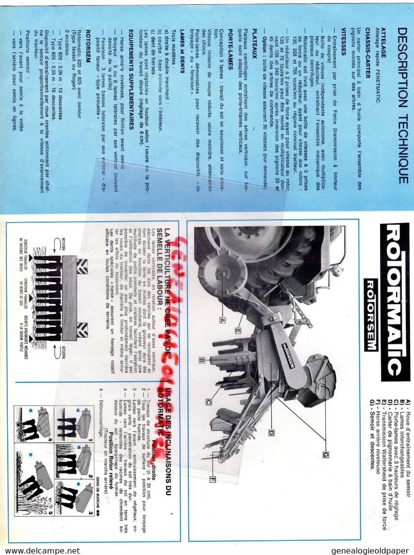 62- BERGUENEUSE- HEUCHIN-PROSPECTUS ETS. FENET- TRACTEUR BROYEUR ROTORMATIC-AGRICULTURE VERTICULTURE - Agriculture