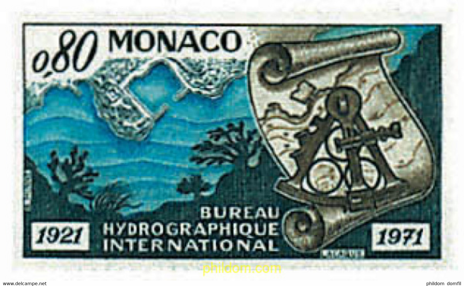 32439 MNH MONACO 1971 50 ANIVERSARIO DEL CONGRESO HIDROGRAFICO INTERNACIONAL - Autres & Non Classés