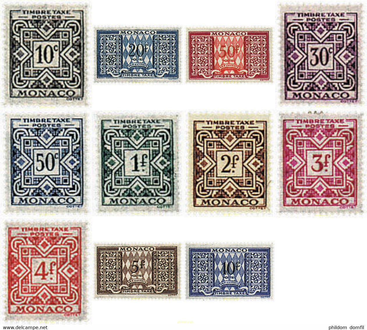 345145 HINGED MONACO 1946 CIFRAS - Sonstige & Ohne Zuordnung